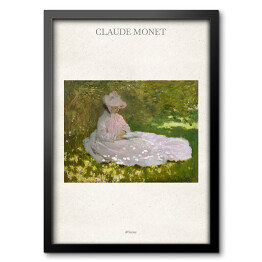 Obraz w ramie Claude Monet "Wiosna" - reprodukcja z napisem. Plakat z passe partout