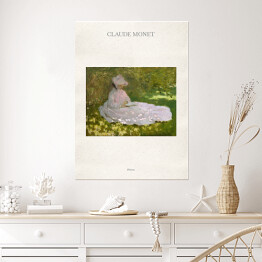 Plakat samoprzylepny Claude Monet "Wiosna" - reprodukcja z napisem. Plakat z passe partout