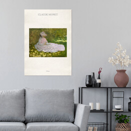 Plakat samoprzylepny Claude Monet "Wiosna" - reprodukcja z napisem. Plakat z passe partout
