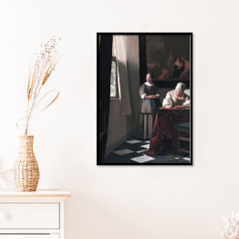 Plakat w ramie Jan Vermeer Pisząca list Reprodukcja