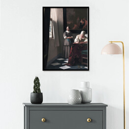 Plakat w ramie Jan Vermeer Pisząca list Reprodukcja