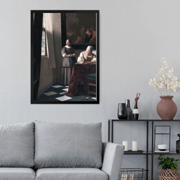 Obraz w ramie Jan Vermeer Pisząca list Reprodukcja