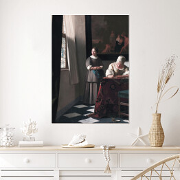 Plakat samoprzylepny Jan Vermeer Pisząca list Reprodukcja