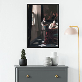 Obraz w ramie Jan Vermeer Pisząca list Reprodukcja