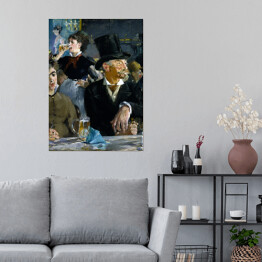 Plakat samoprzylepny Edouard Manet "W kawiarni" - reprodukcja