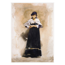 Plakat John Singer Sargent Młoda kobieta w czarnej spódnicy. Reprodukcja obrazu