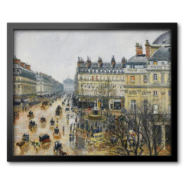 Obraz w ramie Camille Pissarro "Plac przy Teatrze Francuskim w Paryżu w deszczu" - reprodukcja