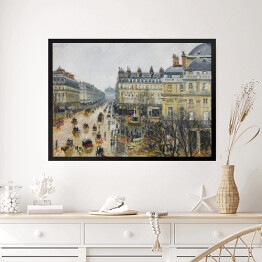 Obraz w ramie Camille Pissarro "Plac przy Teatrze Francuskim w Paryżu w deszczu" - reprodukcja