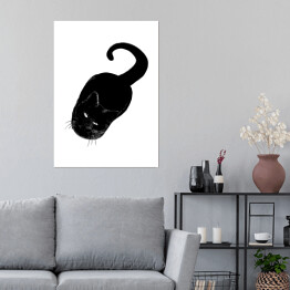 Plakat Czarny kot patrzący z wyższością