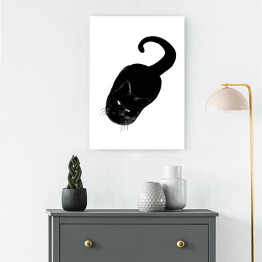 Obraz na płótnie Czarny kot patrzący z wyższością