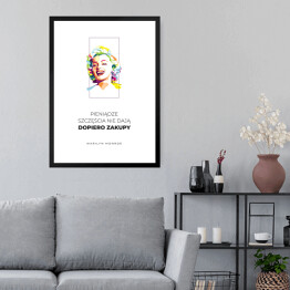 Obraz w ramie Typografia - cytat Marilyn Monroe