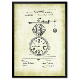 Plakat w ramie J. F. Sarratt - patenty na rycinach vintage