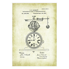 Plakat samoprzylepny J. F. Sarratt - patenty na rycinach vintage