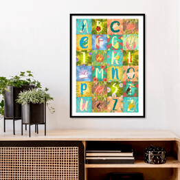 Plakat w ramie Zwierzęcy alfabet - od A do Z