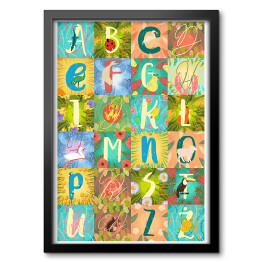 Obraz w ramie Zwierzęcy alfabet - od A do Z