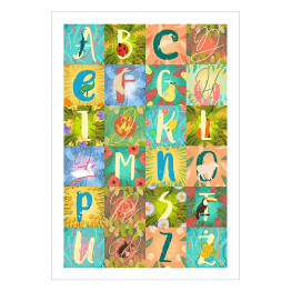 Plakat samoprzylepny Zwierzęcy alfabet - od A do Z