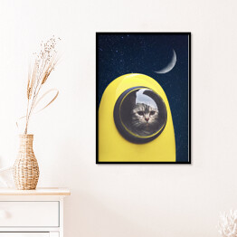 Plakat w ramie Kosmiczny kot 