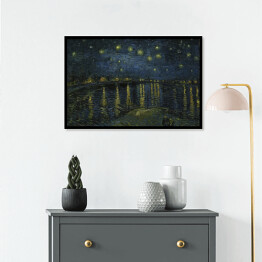 Plakat w ramie Vincent van Gogh Gwiaździsta noc nad Rodanem" - reprodukcja
