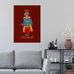 Plakat samoprzylepny Krishna - mitologia hinduska