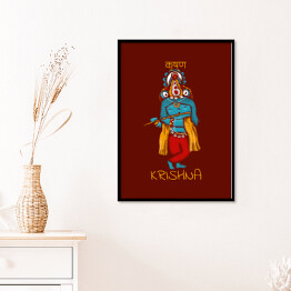 Plakat w ramie Krishna - mitologia hinduska