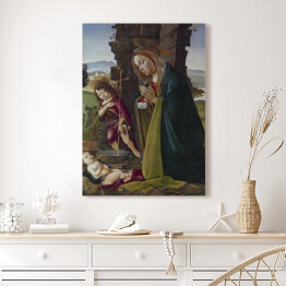 Obraz na płótnie Sandro Botticelli "Adoracja Jezusa przez św. Jana" - reprodukcja