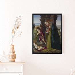 Obraz w ramie Sandro Botticelli "Adoracja Jezusa przez św. Jana" - reprodukcja