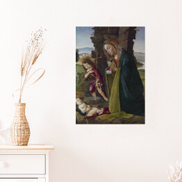 Plakat samoprzylepny Sandro Botticelli "Adoracja Jezusa przez św. Jana" - reprodukcja