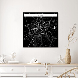 Plakat w ramie Mapa miast świata - Timisoara- czarna