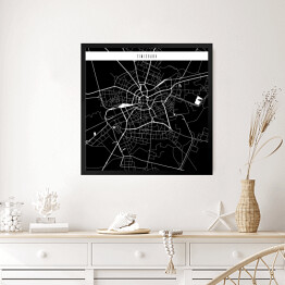 Obraz w ramie Mapa miast świata - Timisoara- czarna