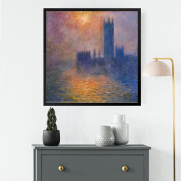 Obraz w ramie Claude Monet Pałac Westminsterski Zachód słońca - reprodukcja obrazu