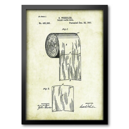 Obraz w ramie S. Wheeler - patenty na rycinach vintage