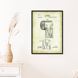 Plakat w ramie S. Wheeler - patenty na rycinach vintage