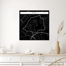 Plakat w ramie Mapa miast świata - Watykan - czarna