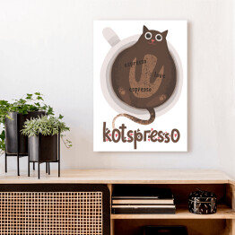 Obraz klasyczny Kawa z kotem - kotspresso
