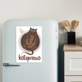 Magnes dekoracyjny Kawa z kotem - kotspresso