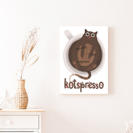 Obraz na płótnie Kawa z kotem - kotspresso