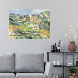 Plakat samoprzylepny Paul Cezanne "Domy na Prowansji, Dolina Riaux w pobliżu L'Estaque" - reprodukcja