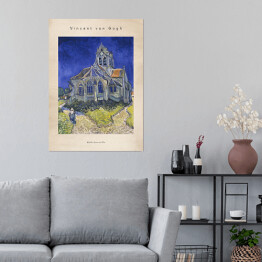 Plakat samoprzylepny Vincent van Gogh "Kościół w Auvers-sur-Oise" - reprodukcja z napisem. Plakat z passe partout