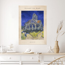 Plakat samoprzylepny Vincent van Gogh "Kościół w Auvers-sur-Oise" - reprodukcja z napisem. Plakat z passe partout