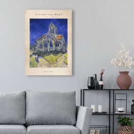 Obraz na płótnie Vincent van Gogh "Kościół w Auvers-sur-Oise" - reprodukcja z napisem. Plakat z passe partout