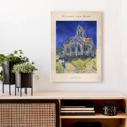 Obraz na płótnie Vincent van Gogh "Kościół w Auvers-sur-Oise" - reprodukcja z napisem. Plakat z passe partout