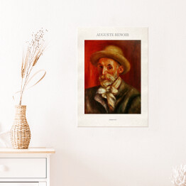 Plakat samoprzylepny Auguste Renoir "Autoportret" - reprodukcja z napisem. Plakat z passe partout