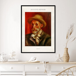 Plakat w ramie Auguste Renoir "Autoportret" - reprodukcja z napisem. Plakat z passe partout