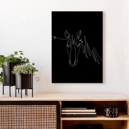 Obraz na płótnie Głowa konia - czarne konie