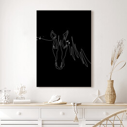Obraz na płótnie Głowa konia - czarne konie