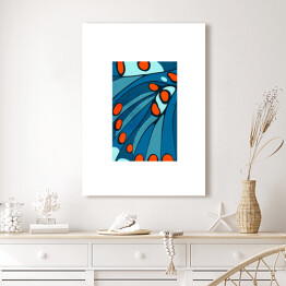 Obraz na płótnie Niebiesko pomarańczowe skrzydło motyla