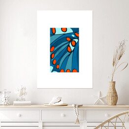 Plakat samoprzylepny Niebiesko pomarańczowe skrzydło motyla