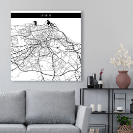 Obraz na płótnie Mapy miast świata - Edynburg - biała