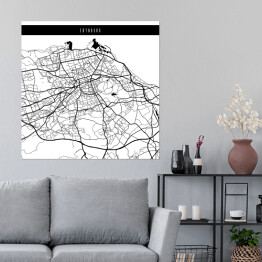 Plakat samoprzylepny Mapy miast świata - Edynburg - biała
