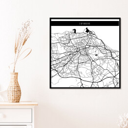 Plakat w ramie Mapy miast świata - Edynburg - biała